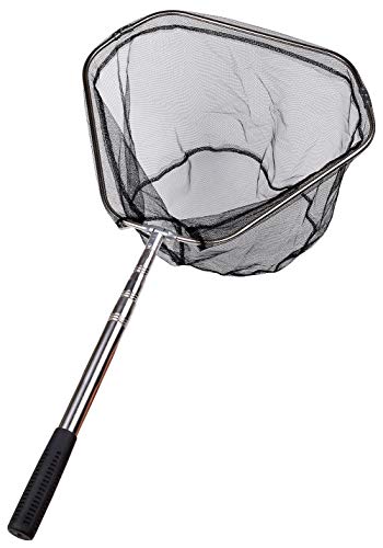 Fishing Landing Net with Telescoping Pole (D: Strong Stainless Handle, 48" Full)