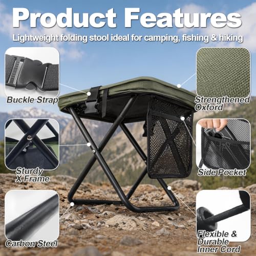 Foldable Backpack Stool for Adults