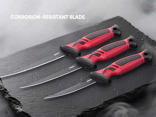 Fillet Knife and Bait Knife Set Performance 5" (Black-Red)