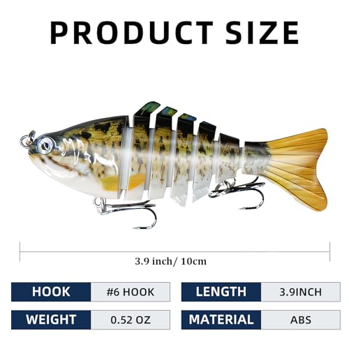 6PCS Fishing Lures for Freshwater and Saltwater with case