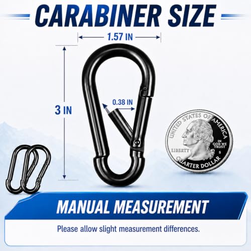 30PCS Carabiner Clips (Black / 30PCS-M8)