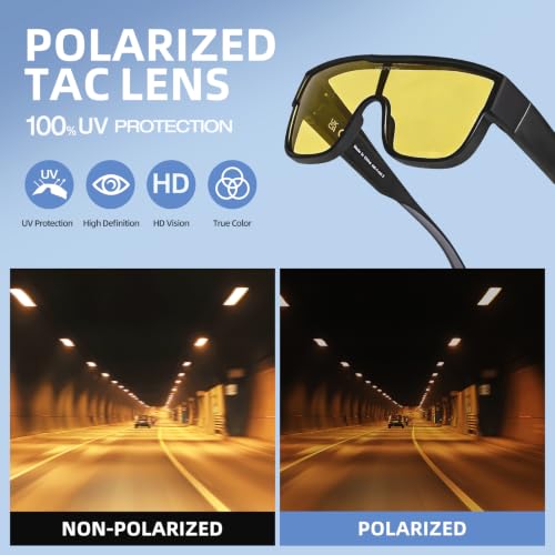 Polarized Fit Over Glasses Sunglasses for Men Women UV Protection (05-yellow)