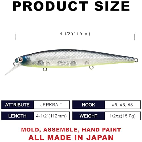 Slender Pointer 112 MR Fishing Lure (371 Bone Pro-Blue)