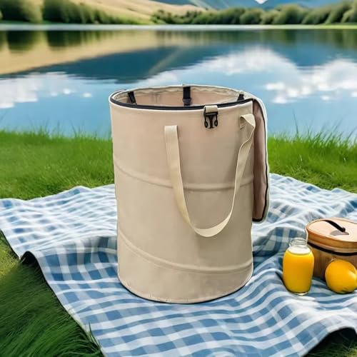 Collapsible Trash Can with Lid (coffee)