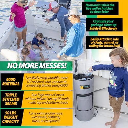Portable Boat Trash Can (Ghost Gray Full)