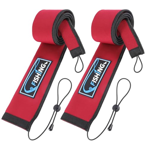 2Pcs Neoprene Fishing Rod Sleeves (Red / 58" - 2Pcs)