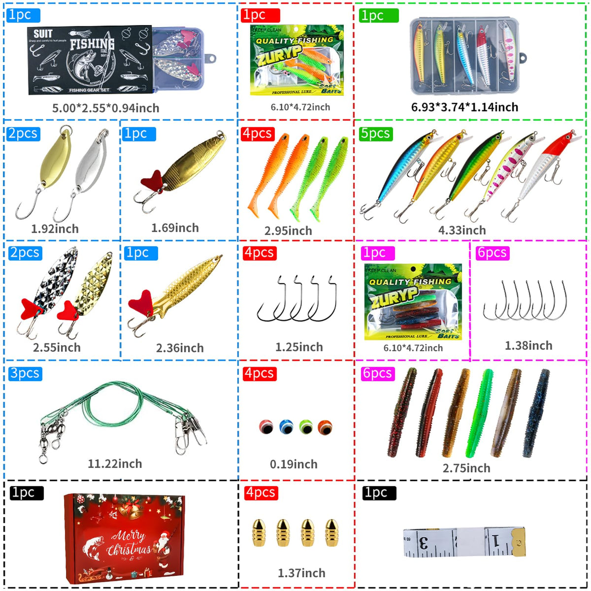 Christmas Fishing Gift Lures Kit Christmas Edition (Christmas Fishing Gift Box)