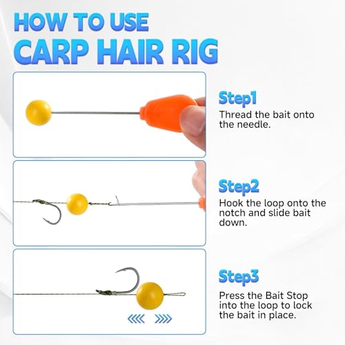 65 215PCS Carp Fishing Rig Kit Hair Rigs Carp Bait Fishing Equipment Accessories #2#4#6#8