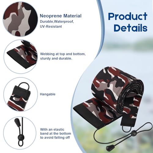 Neoprene Fishing Rod Sleeve Rod Socks for Fishing Poles Protector Storage for Spinning Fishing Rod Casting Rod (60“ / 2Pcs-Gray Red Camo)