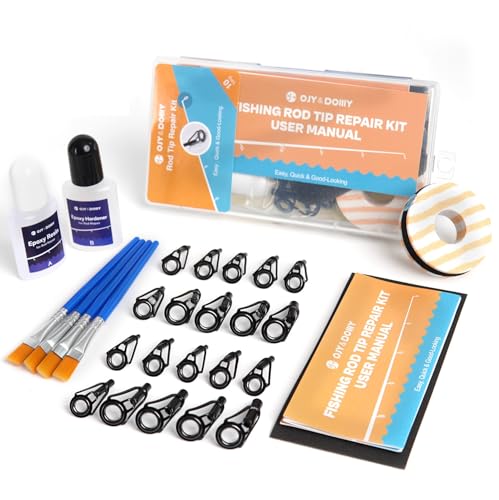 Fishing Rod Tip Repair Kit with Glue (AB-Glue-Kit / 20 Tips)
