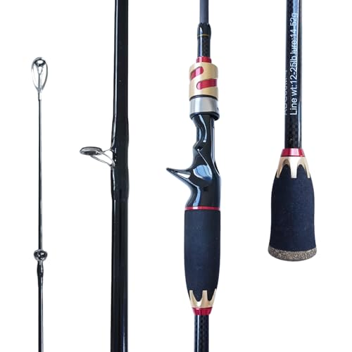 4 Piece Carbon Travel Fishing Rod (RED/black / J--RED-CAST7')