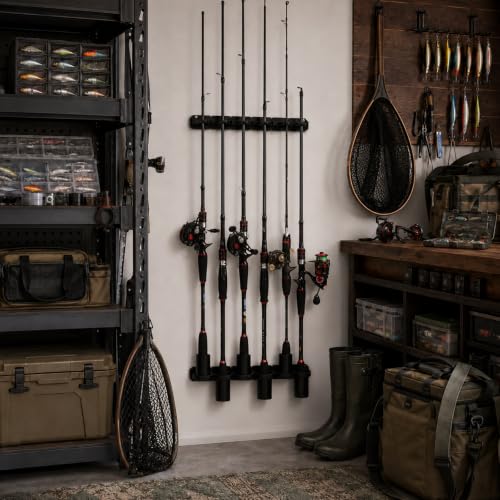Heavy Duty Fishing Rod Storage Rack (BLACK)
