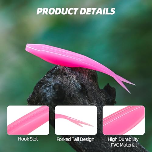 Fork Tail Soft Lures (5 Inch-30pcs / Bubblegum)