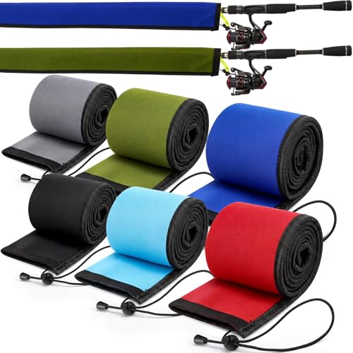 6 Pack Neoprene Fishing Rod Sleeves