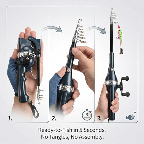 Telescopic Fishing Rod and Reel Combo for Adults & Beginner