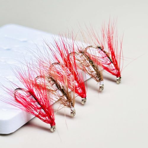 10Pieces Fly Fishing Flies Lure Artificial Insects Winged Caddis (Brown&Red)