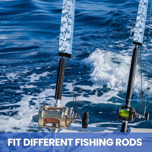 Neoprene Fishing Rod Sleeve Rod Socks for Casting (60" / Blue camo)