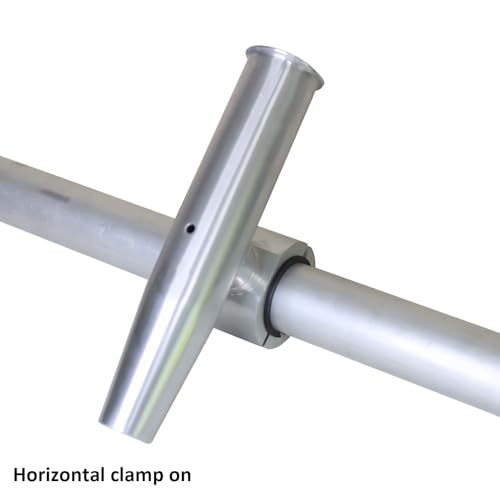 2 PCS T Top Rod Holder Single Aluminum clamp on fit 1.5" (Silver)
