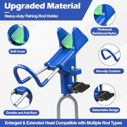 Fishing Rod Holder for Ground (Blue -4 Pack)