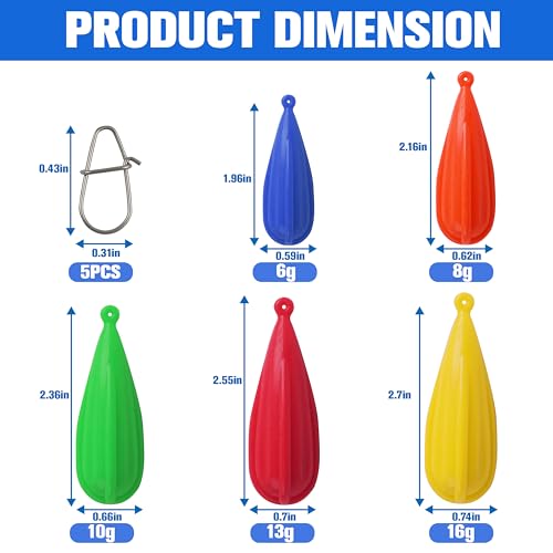 Fishing Practice Plugs Bait Casting Practice Plugs 5 Size Mixed Colors Silicone Weights Fishing Practice Plug for Kids Beginners Improving Throwing Casting Skills (5pcs)