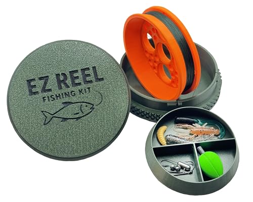 EZ Reel ~ Fishing Kit (Green Case-Orange Reel)