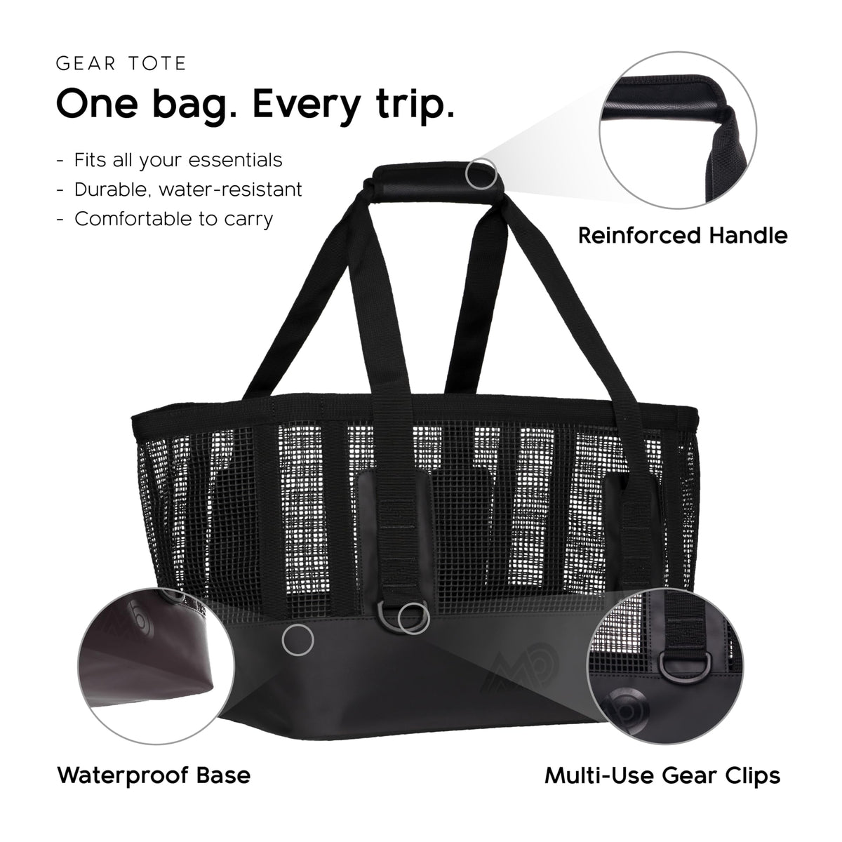 Boat Gear Heavy Duty Outddor CASSI Tote Boat Bag (Black / 50 Liter)