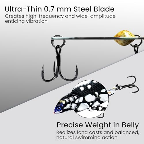 HYJL Micro Hard Blade Baits (6 pcs Micro Metal Blade Baits)