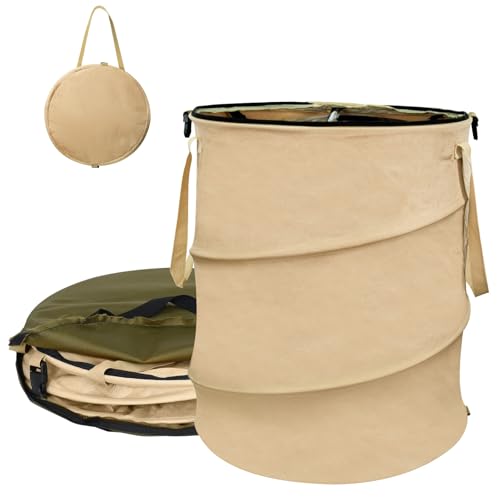 Collapsible Trash Can Pop Up Garden Waste Bag 24 Gallon Yard Waste Bag Reusable Lawn and Leaf Bin Camping Waste Bin