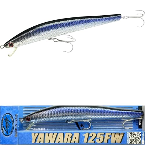 FlashMinnow 125 YAWARA Saltwater Fishing Lure (With Scale / 7635 KL Zebra Purple Anchovy / 125FW)