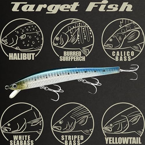FlashMinnow 125 YAWARA Saltwater Fishing Lure (With Scale / 7702 Zebra Sardine / 125F)