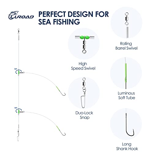5pcs Sea Fishing Rigs (D. 5pcs- 2 hooks- size 2/0- 80cm gap)