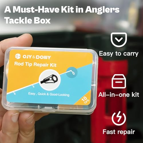 Fishing Rod Tip Repair Kit with Glue (UV-Glue-Kit / 20 Tips)