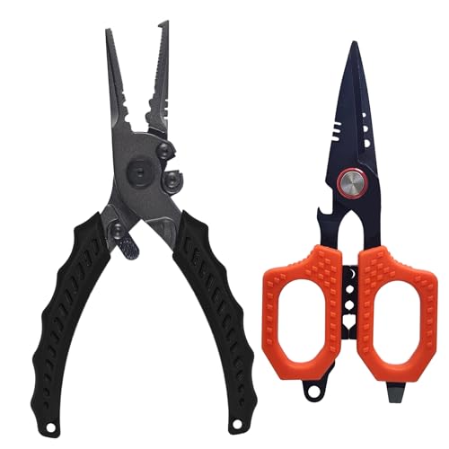 Multi Function Fishing Pliers & Scissors Set 4.7" Titanium Coated