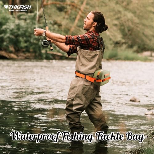 IPX8 Waterproof Fishing Backpack with Rod Holder (Brown-waist Bag)
