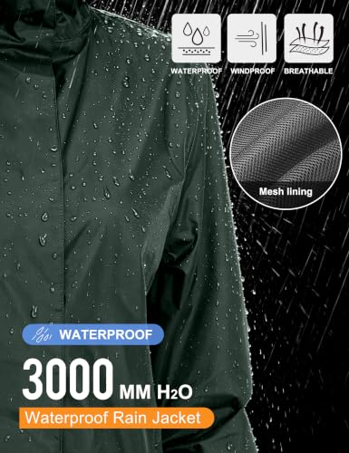 Women's Packable Rain Jacket Dark Forest Green XS (X-Small / Dark Forest Green)