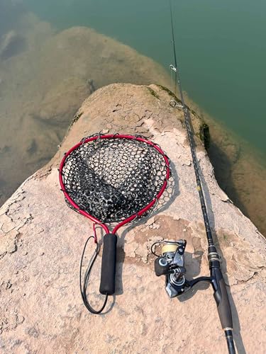 Short Handle Rubber Fishing Landing Net