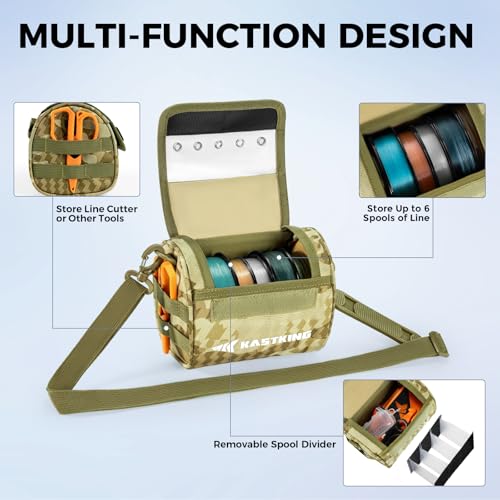 BaitSpace Line Bag Water Resistant Tackle Bag (C: Khaki Camo-Medium)