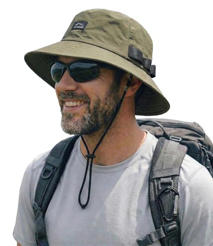Mens Bucket Sun Hats (One Size / Olive Green)