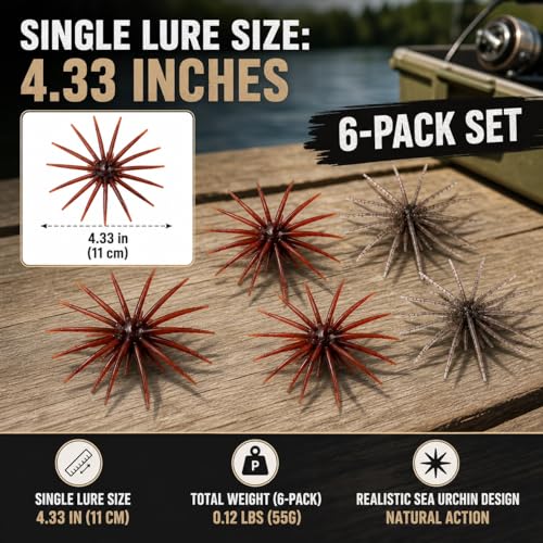 6 10 Pack Sea Urchin Bait (Red +Brown)