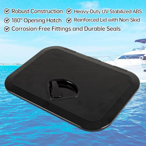 Marine Deck Access Hatch 10.63"×14.76" White (Black / 270-375)