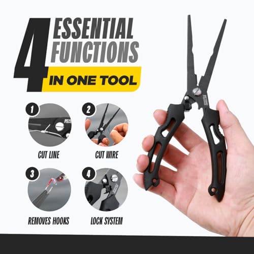 Beyond Fishing Long Nose Pliers 8.5" (8.5" Long Nose - Black)