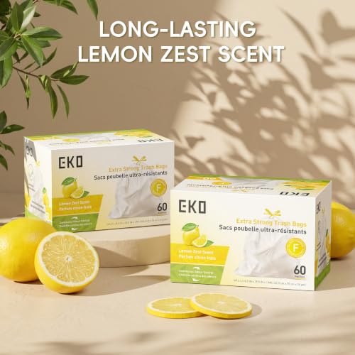 Ultra Strong Extra (60 Count (Pack of 1) / 13 Gallon Bags/Code F (Lemon))