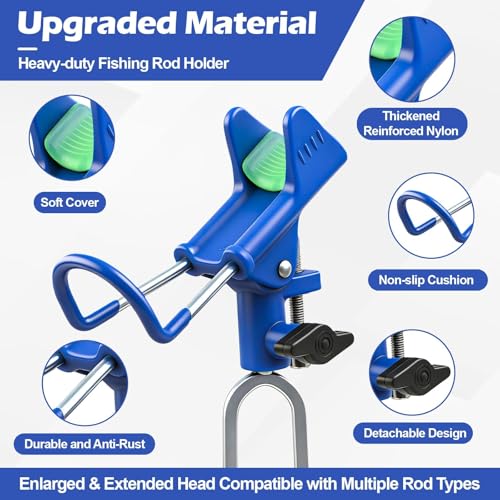 Fishing Rod Holder for Ground (Blue -4 Pack Night Kit)