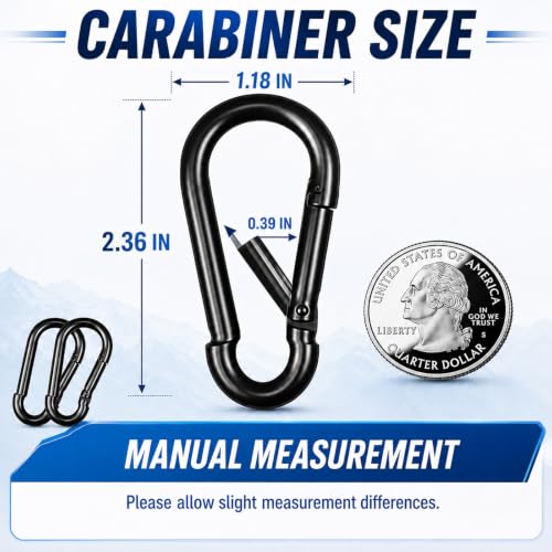 30PCS Carabiner Clips (Black / 30PCS-M6)