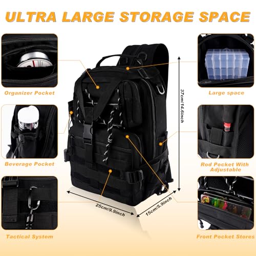 139PCS Tackle Box Backpack (Black)