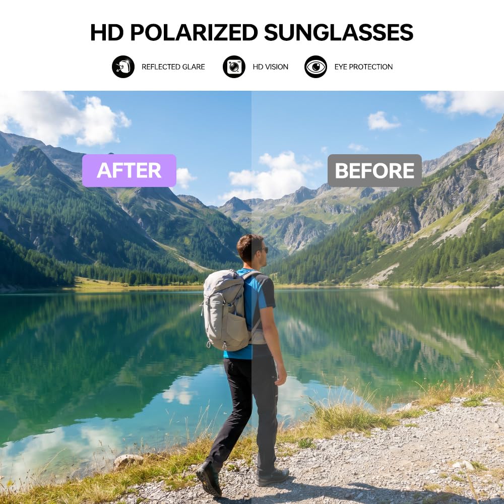Polarized Running Sunglasses for Men Women Ultra (Elegant White Purple)