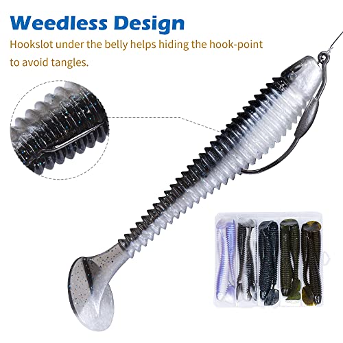 Paddle Tail Swimbait Fishing Lures for Bass Fishing (Model H)