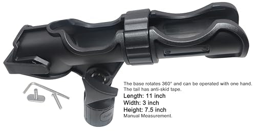 Upgraded 360° Strong Fishing Rod Holder for Kayaks (Reinforced - Round Base)