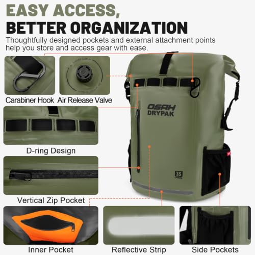 Waterproof Dry Bag Backpack 25L (Green / 55L)