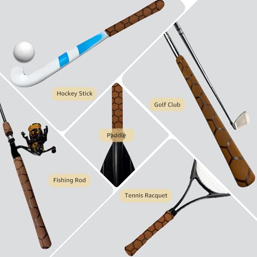 Hex Pattern Rod Handle Shrink Tube for Table Tennis Paddle (40mm dia. x 5.25 ft long / Brown)